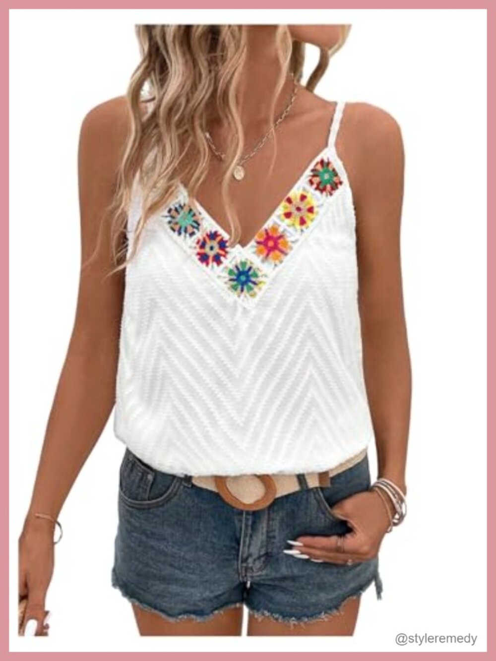 SweatyRocks Women's Floral Tank Top Boho Summer Cami Vacation